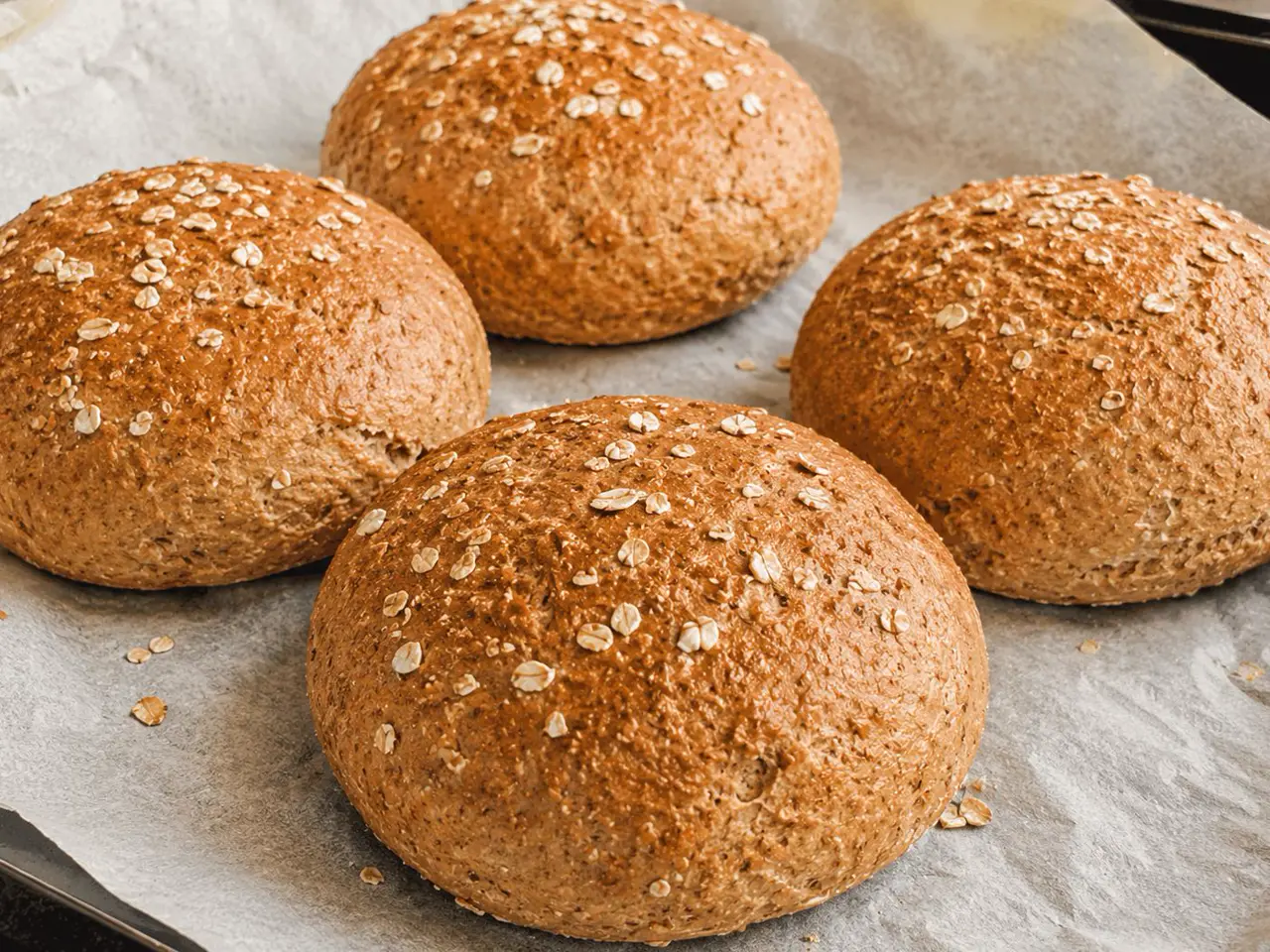Ψωμάκια Burger με Γιαούρτι & Αλεύρι Ολικής