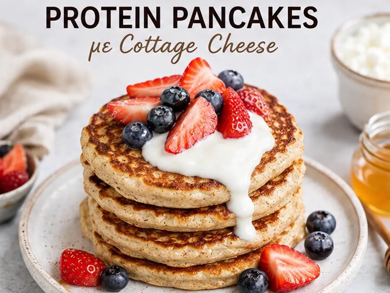 Protein Pancakes με Cottage Cheese